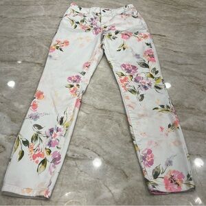 Guess | Floral Skinny White Jeans | 27 Waist